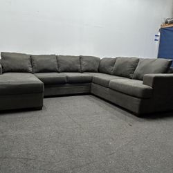 Living Spaces Bonaterra Charcoal Grey Sectional Couch (50% OFF) - We deliver & setup. 