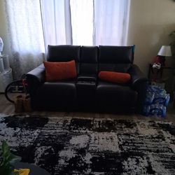 Black Leather Reclining Set