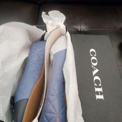 Coach Allyson Quilted Balle Wash Chambray (Size 8) Brand New