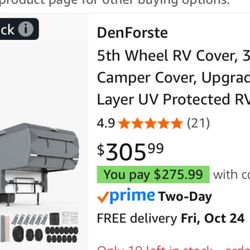 Den Forste 5th Wheel RV Cover 33’-37’ Upgraded 8 Layer New!