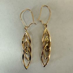 14K Gold Gold Tone Drop Dangle Earrings