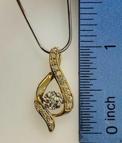14 karat solid gold with diamonds pendant slide with 0.4 carats