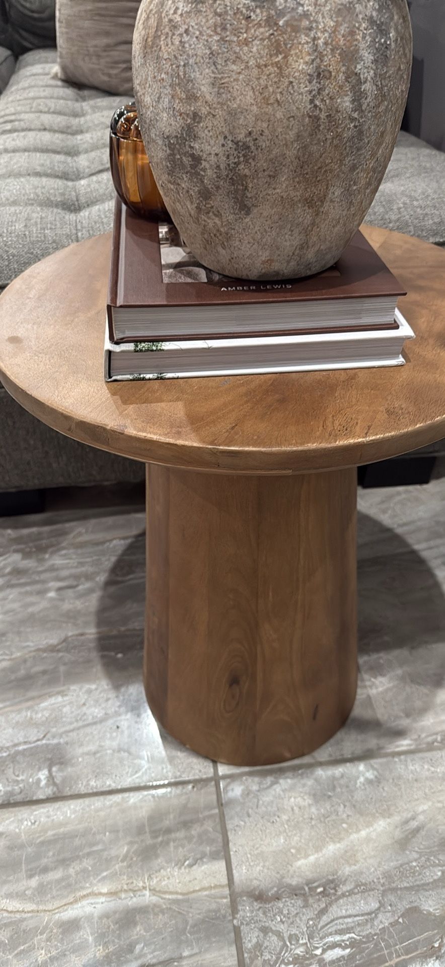 Brown Round Wood Table