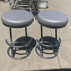 Pair of chroma partials with silver upholstery top