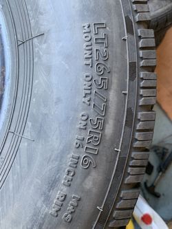 Lt265/75/16 load range (C) used but great tread left! 250 cash out the door!