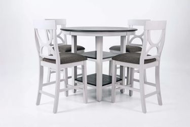 Grey and white counter height round dining set brand new in box firm price $420