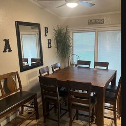 Dinning Set. 8 Chairs And Bench