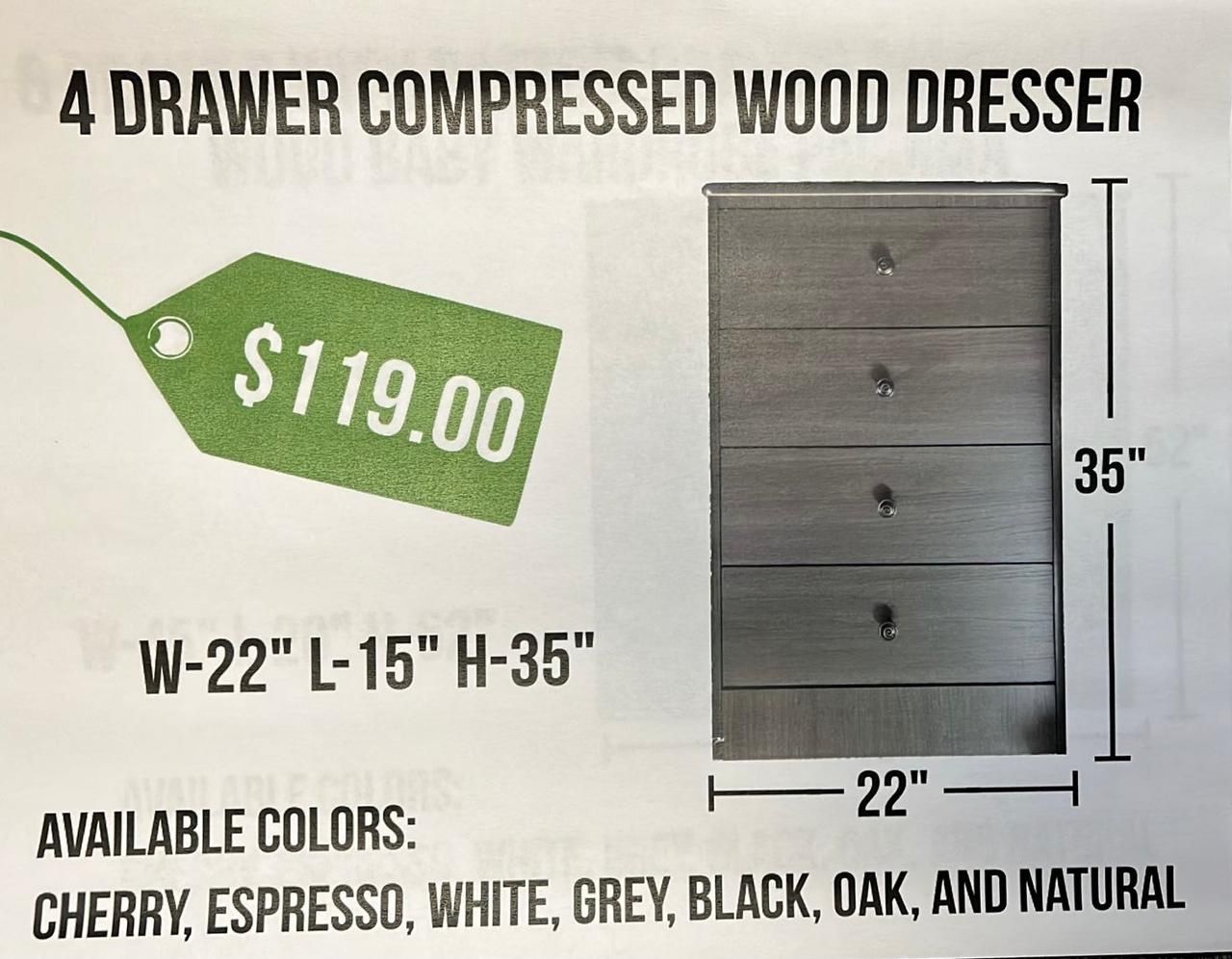 Nice Drawer Compressed Wood dresser