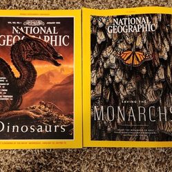 National geographic magazines.