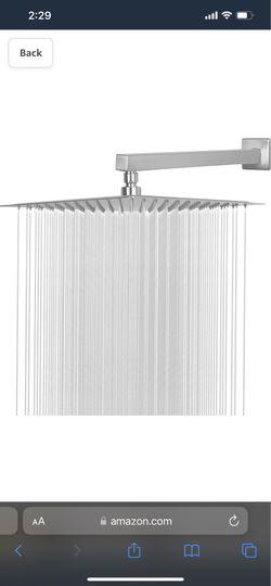 Shower Head with Extension Arm, High Pressure Square Shower Head with ShowerArm, Stainless Steel Rainfall Shower Head