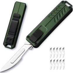 new Utility Knife All Metal Box Cutter, Practical Cutting Tool for Home Office | Cool Gadgets & Stocking Stuffers, Great Gift for Men, Green  About th