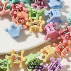 New 50pcs Cute Mini Hair crowns Claw Clips for and Girl -  Tiny Plastic Clips