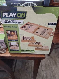 4 in 1 wooden game