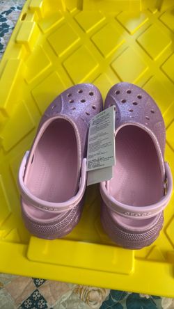 Crocs Classic Glitter Clogs Pink size 8