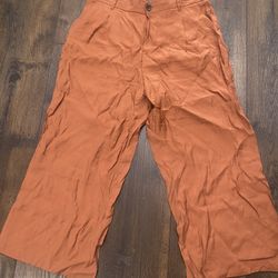 Womans Zara Wide Leg Burnt orange Pants Size XXL #12