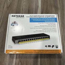 BRAND NEW Netgear 16-port Gigabit Ethernet PoE+ Unmanaged Switch