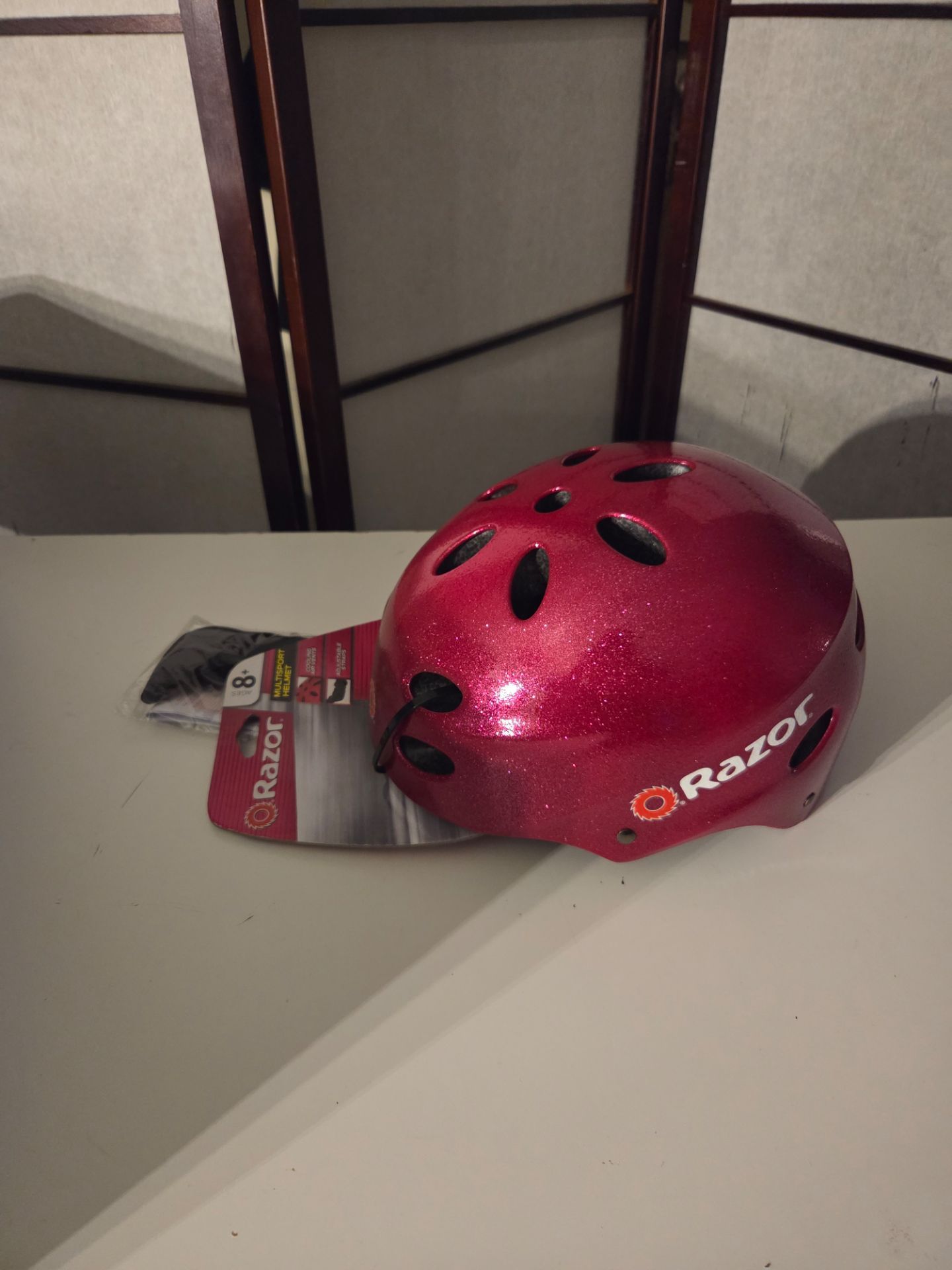 Razor multi sport helmet ages 8+ pink glitter