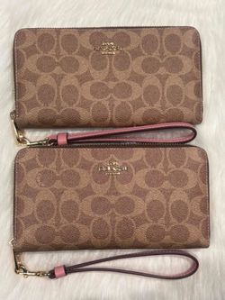 Coach Signature Zip-Around Wristlet Wallets