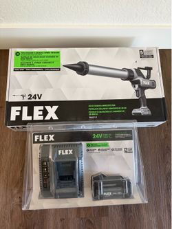 Flex 24v battery and charger and caulking gun