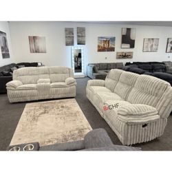 Jumbo Corduroy 2 Piece Sofa And Loveseat Set 