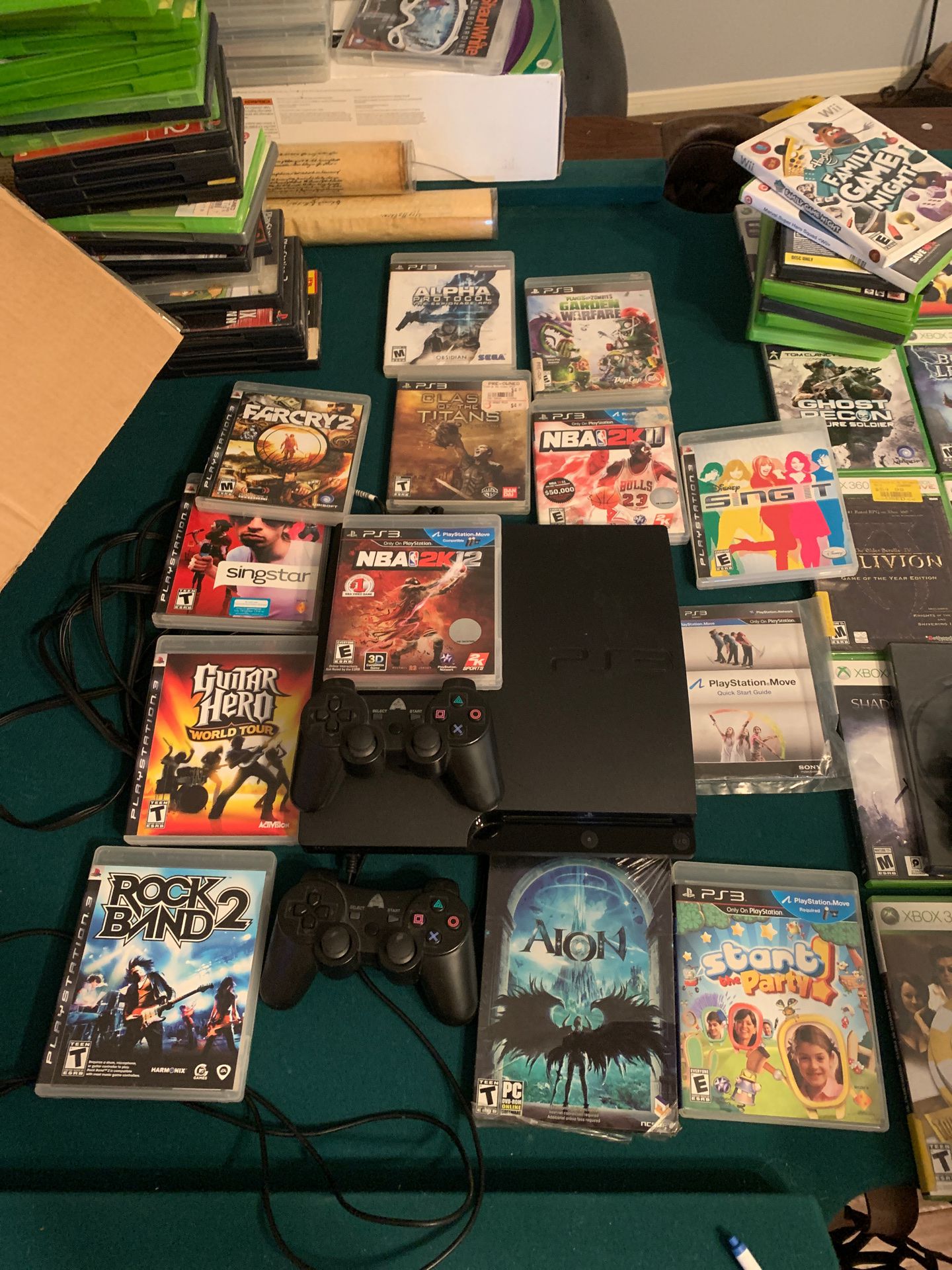 PlayStation 3 with 2 wireless controllers 10 games