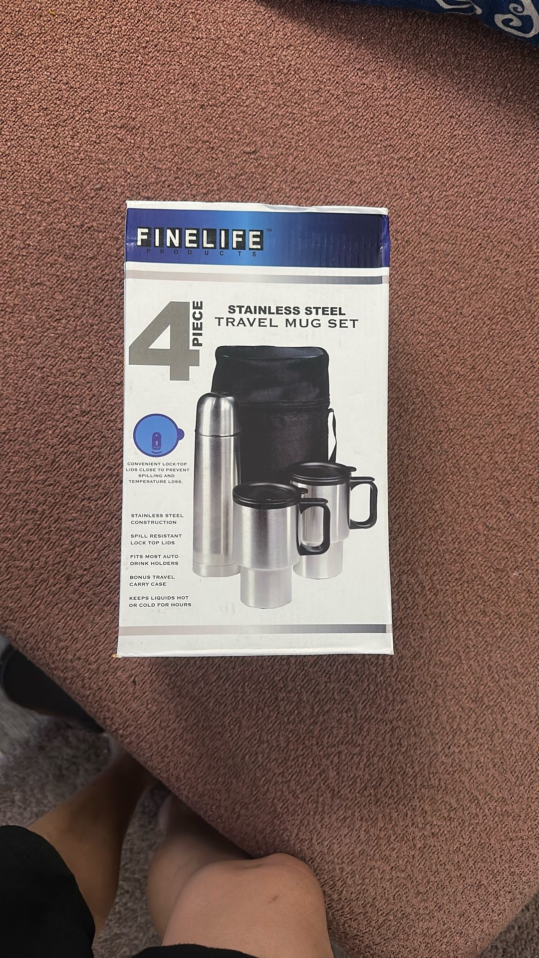 Finelife  4 Piece Stainless Steel Travel Mug