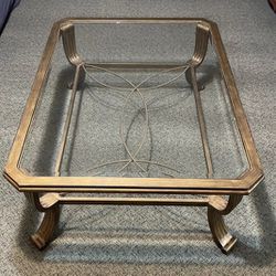 Brass Coffee Table And End Table 