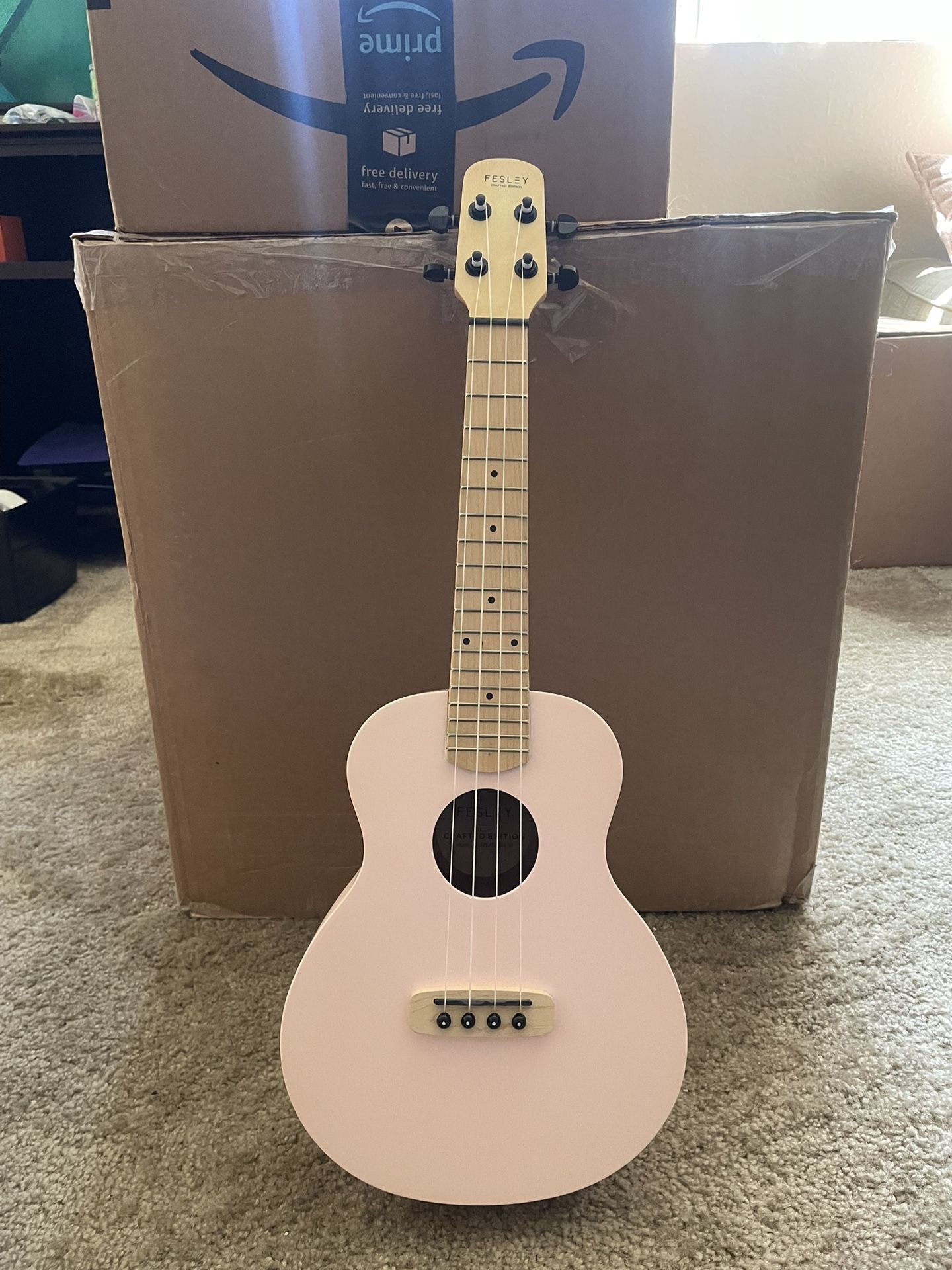 Pink ukulele 