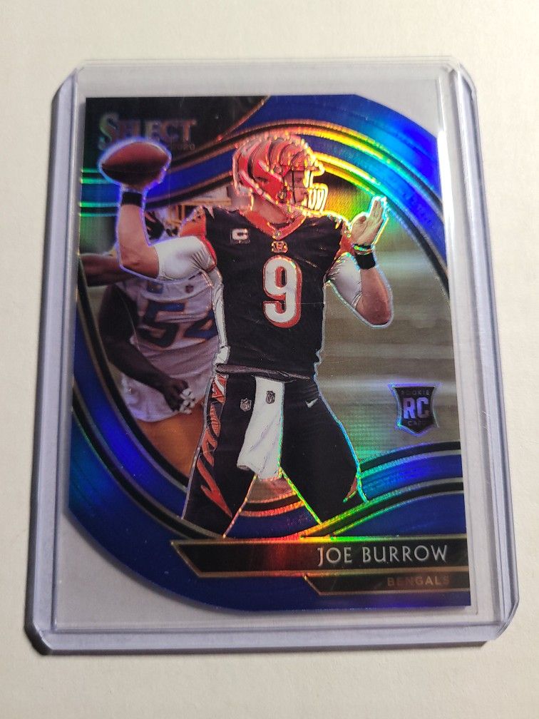 2020 Select Football Joe Burrow  Field Level Blue Prizm Die Cut Rc🔥🔥🔥