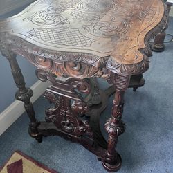 Lovely Antique Carved Side Table 