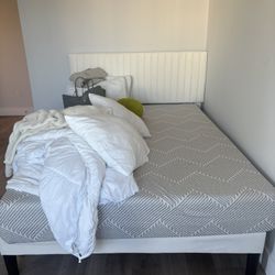 Queen Bed Frame And Mattress Barely Used 