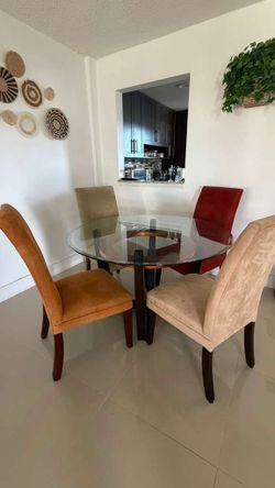 Continental Dark Brown 5 Piece Round Glass Dining Set