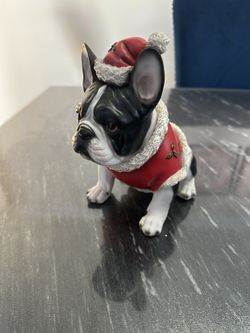 Christmas Hat Dog figurine 
