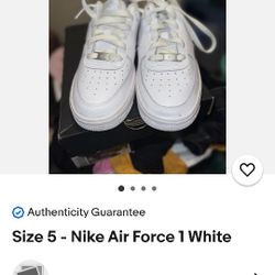 Nike Air Force 1 Shoes. White's Color. Women's Size 5.5