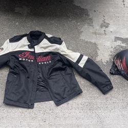 Indian Motorcycle Gear Leather Jacket And Gloves