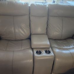 Leather Recliner Love Seat Couch