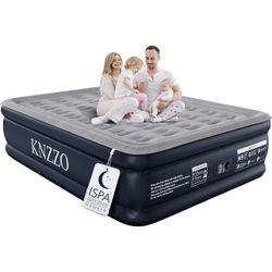 KNZZO Queen Air Mattress with Built in Pump, 18 Inch Inflatable Bed, 800lb