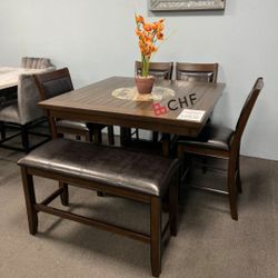 6 Pc Counter Height Dining Table Set  // Limited Time Offer 