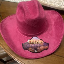 Pink suede cowboy hat from Sahuayo Mexico