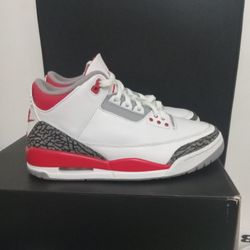 Air Jordan 3 Retro Fire Red Men Size 9.5 
