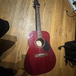 Samick Greg Bennett Acoustic Guitar Red.