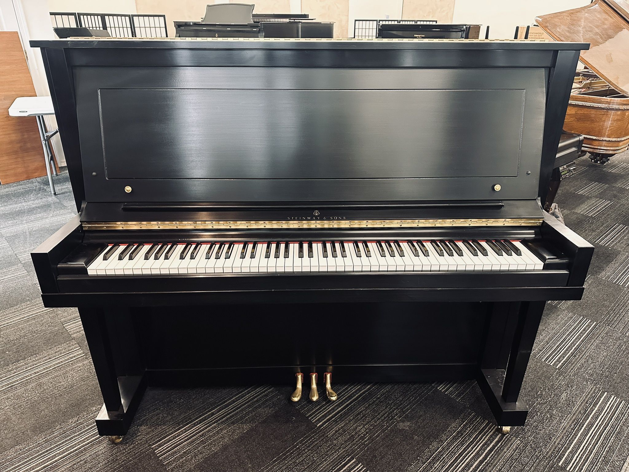 Steinway Model K 52" Ebony Satin Upright Piano