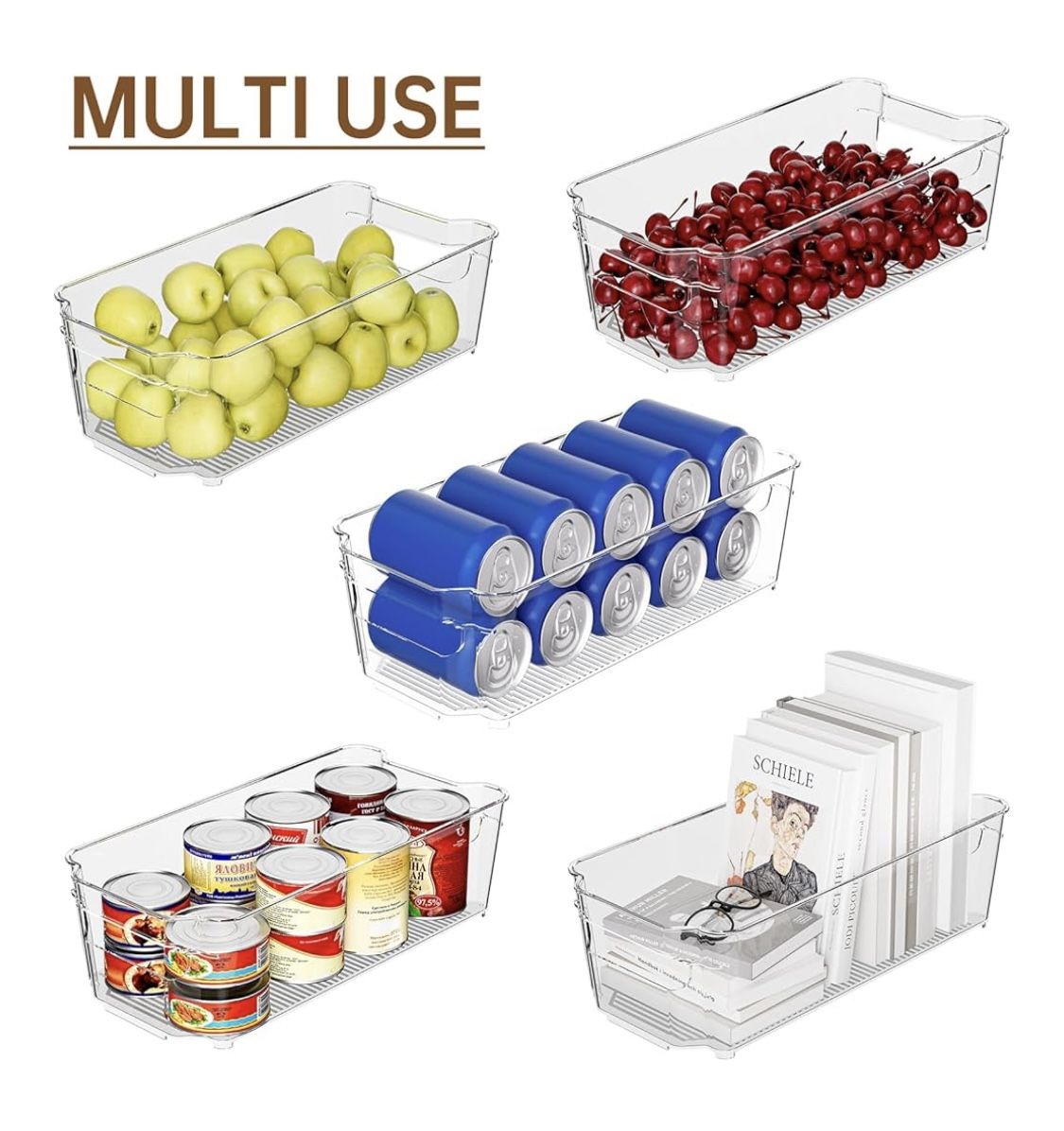 Refrigerator Organizer Bins with Handle-8 pack- new!