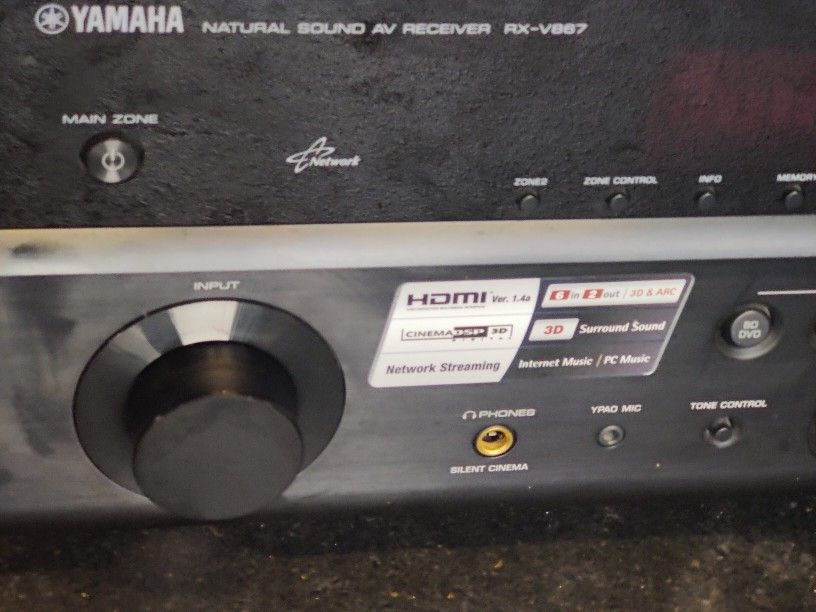 Yamaha RX V867 Home theater receiver with 3D-ready HDMI switching,Internet-ready . No Remote