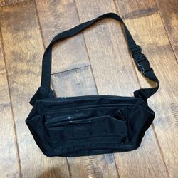 Fanny Pack Belted Waist Two Zippered Pouches