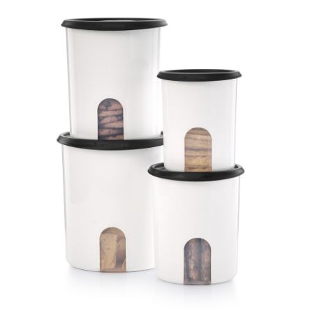 One Touch Canister Set W/ Toppers