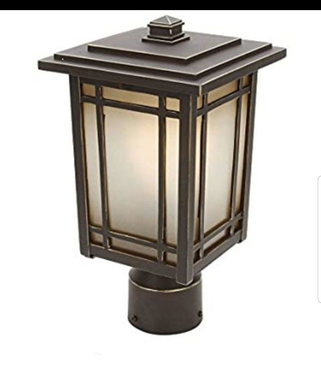 Set of 2 Home Decorators Collection Port Oxford 1-light Outdoor Oil Rubbed Chestnut Post Mount Lantern