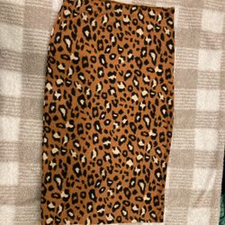Leopard Knee Length Skirt
