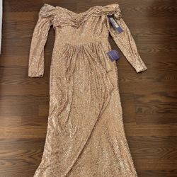 Ladivine By Cinderella Divine Sequined Dress Rose Gold New