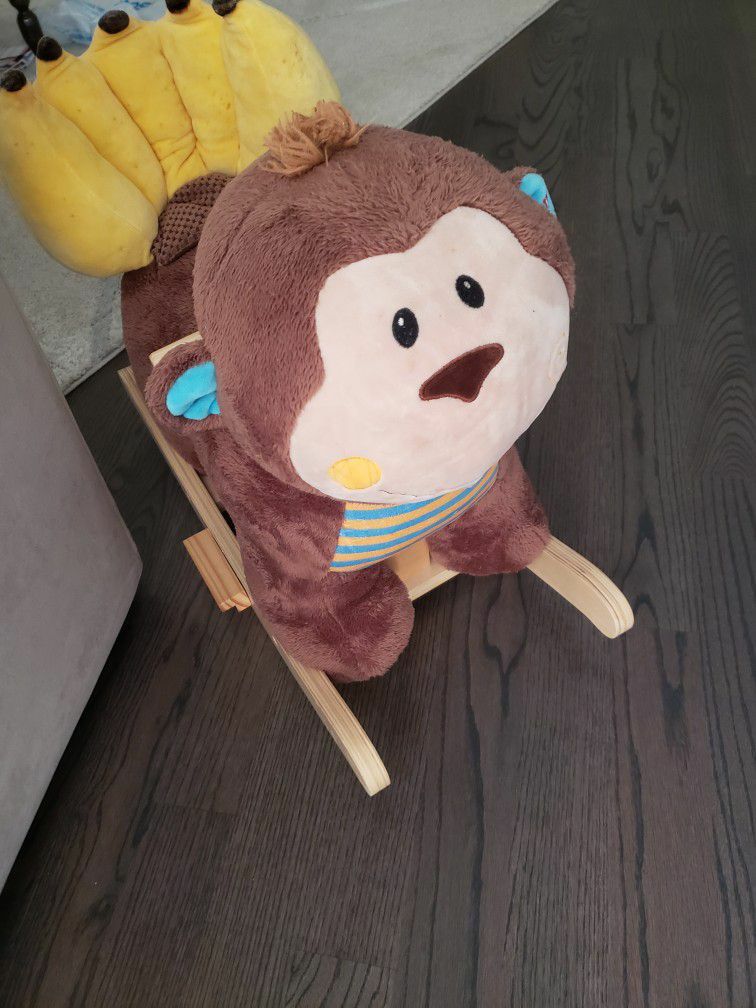 Kids Monkey Rocking Horse Chair Toy for Toddlers